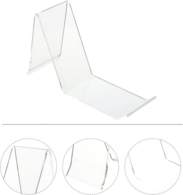 5 stk. skostativ i akryl for butikk, flat displayholder egnet