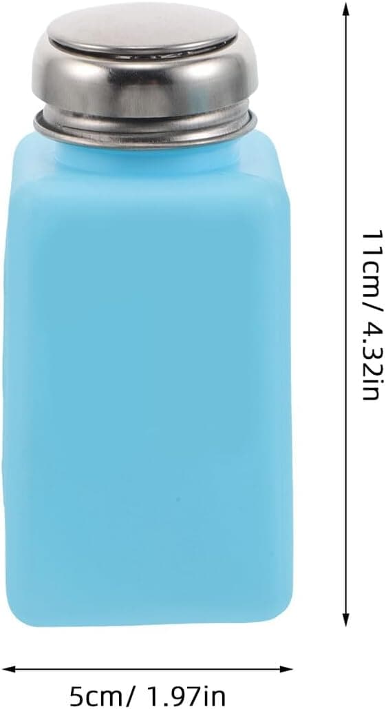 3 st antistatiska alkoholdispenserflaskor med nedtryckbar pump 180 ml blå plastflaskor