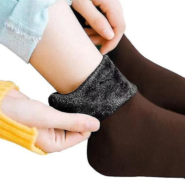 Vinterstrumpor för Män och Kvinnor - Varma Snöstrumpor, Tjocka Strumpor Coffee black inside