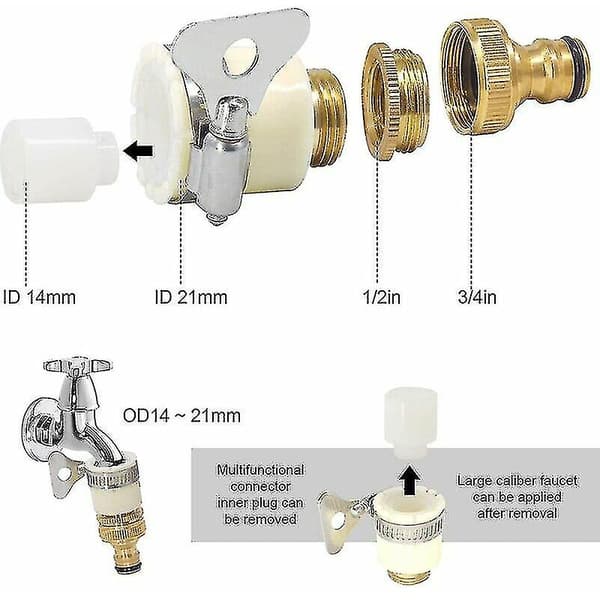 Messing Slangehane Adapter Universal Hane Adapter Til Køkken Havehaner