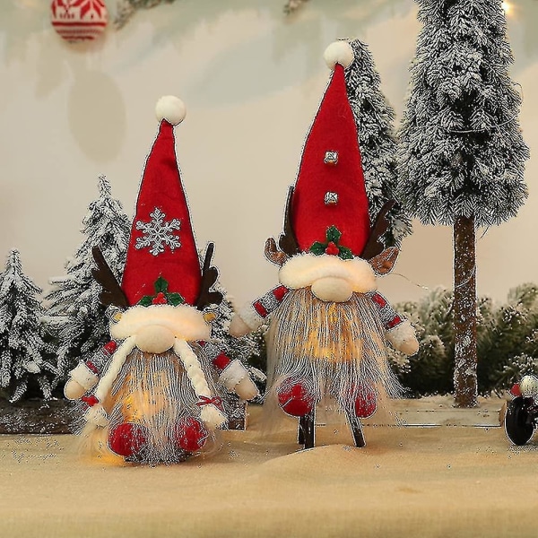 Julenisser Dekorasjoner Julenisser Gnome Plysj Light Up Dolls Ansiktsløse svenske Bd-yuhao