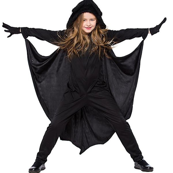 Batman Jumpsuit med Handskar Outfit Barn Pojkar Flickor Fancy Up Nyhet Kostym 4-5 Years
