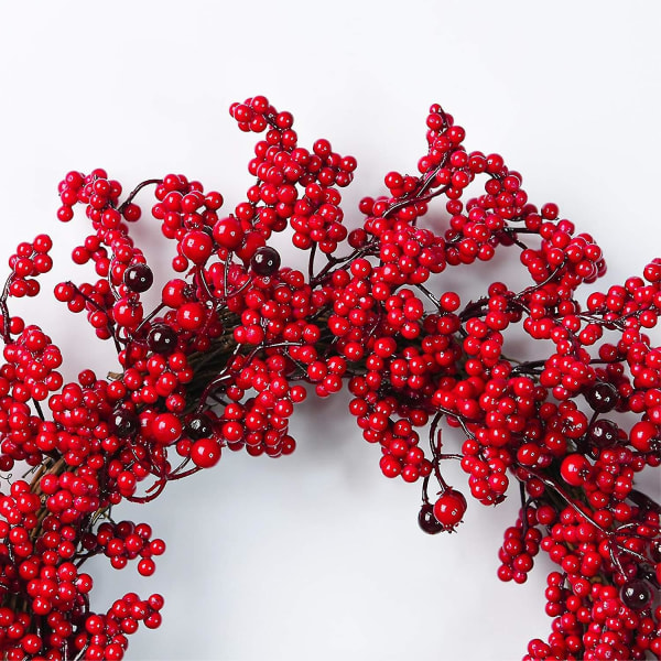 45 cm Simulaatio marjaseppele Punainen hedelmäseppele Joulu