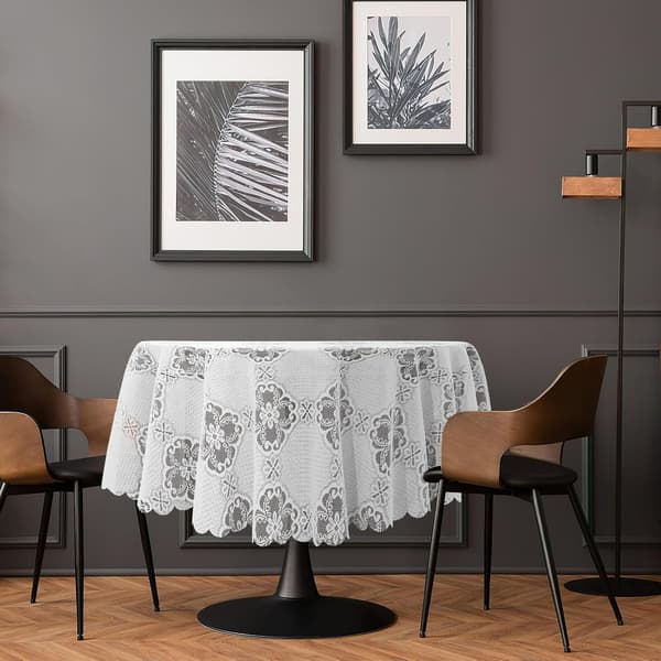 Blonde duk rund duk 120 cm diameter polyester rustikk elegant design beskytter skrivebordet