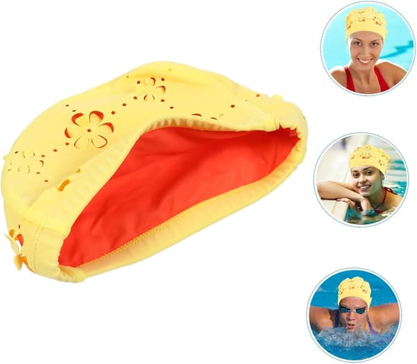 3D kronblad badehette for kvinner, voksen ørebeskyttende badehette