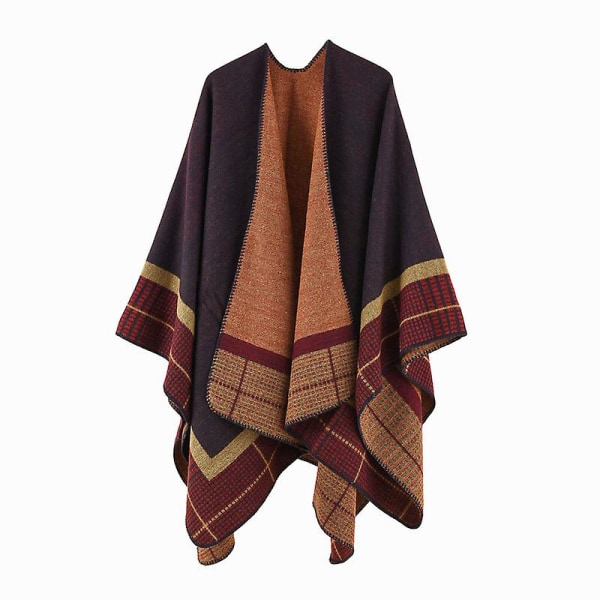 Naisten Lämmin Avoin Etuosa Shaalit Ja Huivit Elegantti Neuletakki Poncho Cape Takki navy