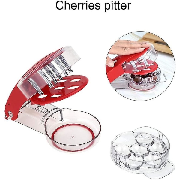 Fjernelsesværktøj Håndholdt køkken Husholdningsdruekirsebærfjerner (rød) (1 stk)