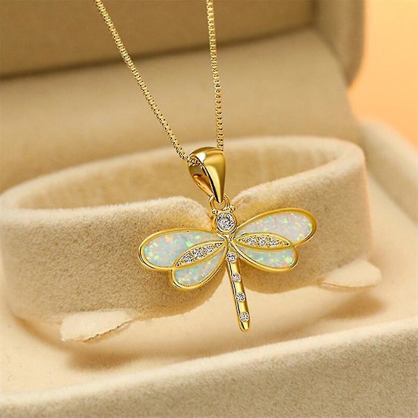 Rhinestone Dragonfly Vedhæng Halskæde Damegaver