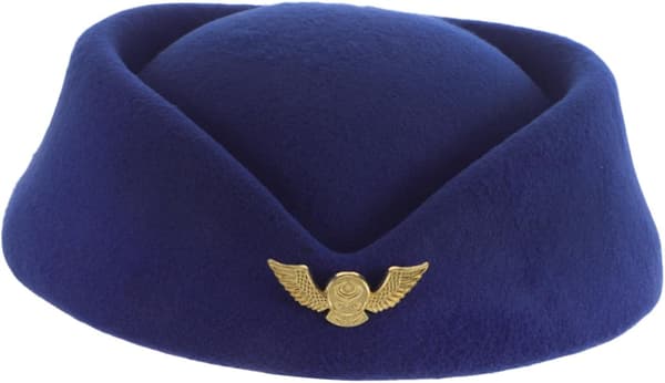 Stewardessehatt Elegant Flyvertinne Beret Lue for Kvinner Flypilot Stewardesse Lue Flyvertinnehatt