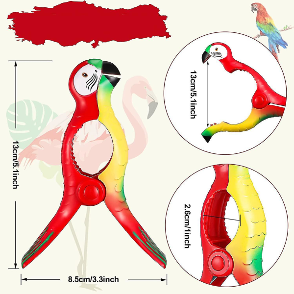 4st Beach Handdukshållare Stol Rack Holiday Pool Parrot Style