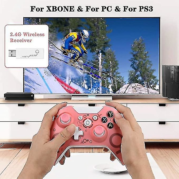 Trådløs Controller til Xbox One, Ingen Headset-stik, 2.4ghz Spilcontroller Gamepad Kompatibel med Xbox One S/x PC