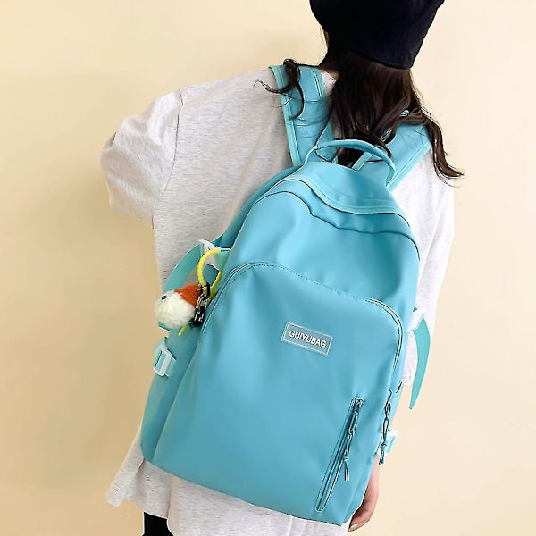 Stor Ryggsekk, Casual Dagsekk, Skolebagg for Tenåringer Blue