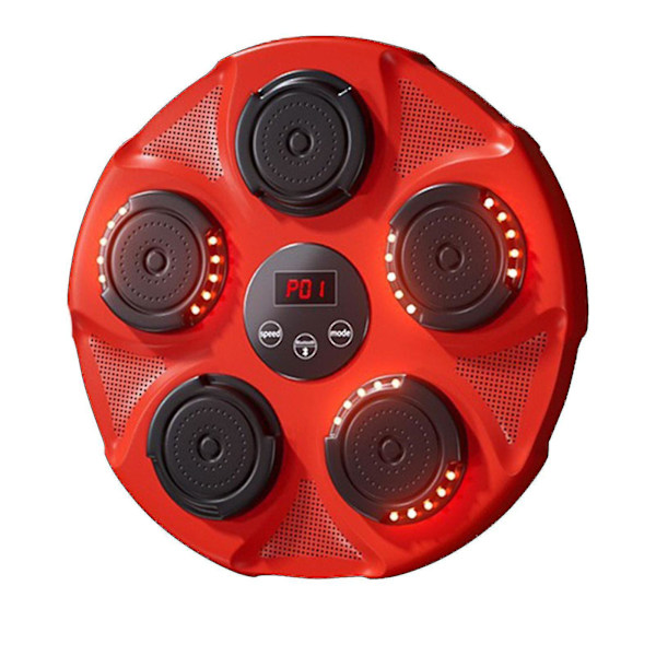 Väggmonterad Boxningsträningsmåltavla med Musik Bluetooth Inomhus Fight Träningsmaskin -gt Red For Adult