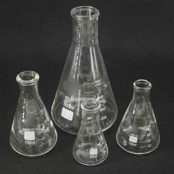 Konisk glas Erlenmeyer kolbe 50-5000ml laboratorieartikler