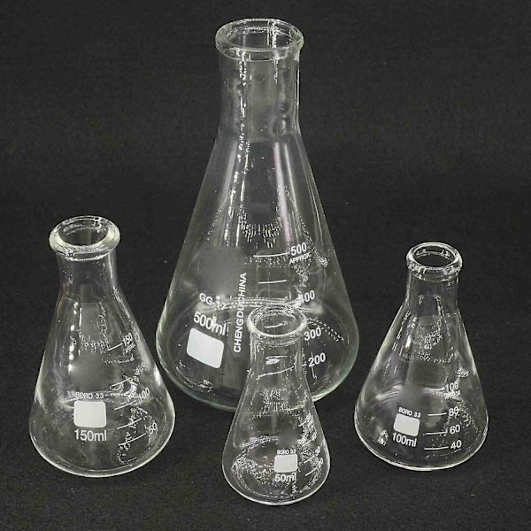 Lasikolvi Kartiomainen Erlenmeyer-pullo 50-5000ml Laboratoriotarvikkeet