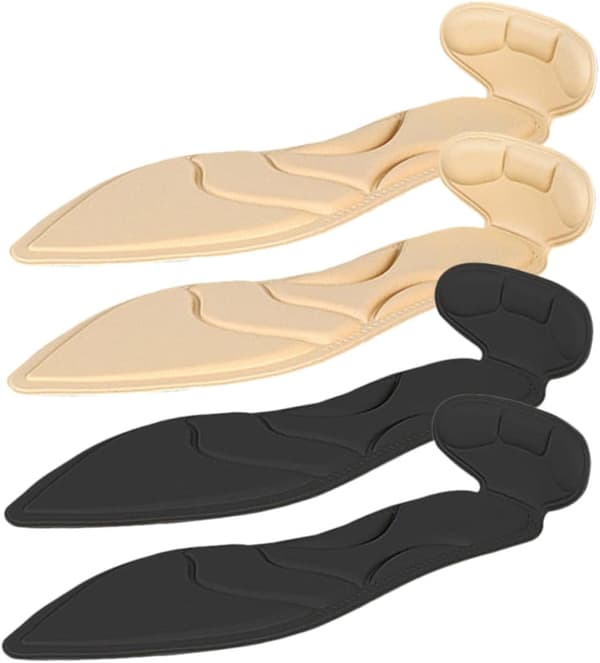 2 par åndbare svampe-hælindlæg til kvinder, dæmpende puder