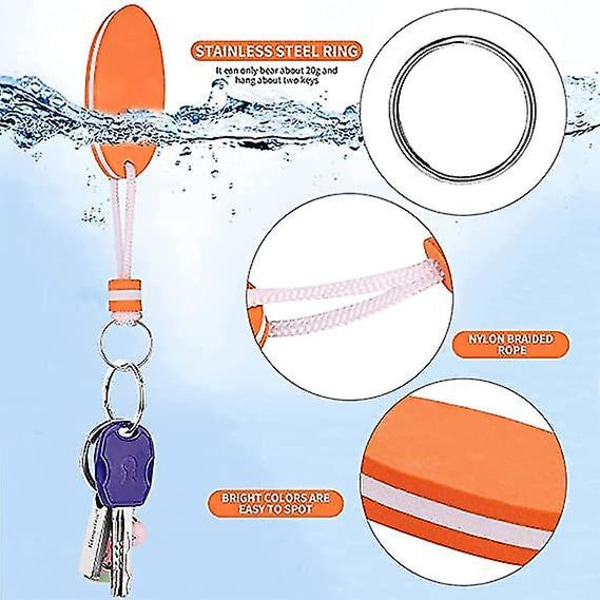 Flytende nøkkelring, flytbar nøkkelring, oval formet vannoppdriftsnøkkelring Lett vannsportstilbehør