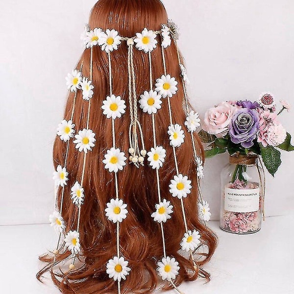 2 kpl Flower Hippie -pääpanta Kukkakruunu kesän auringonkukkahiustarvikkeet 70 S Bohemian pukuihin