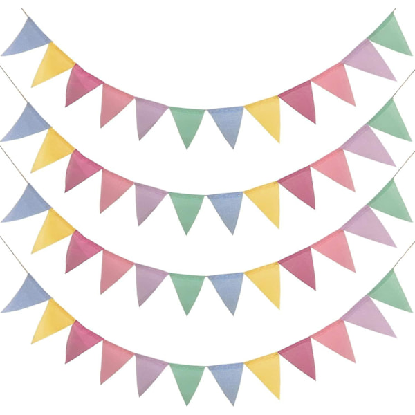4 stk. Flagguirlande Flagbanner Flagpynt Udendørs Dekoration Til Bryllup Fest Jul Fødselsdagsfest