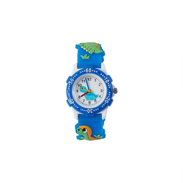 Children's Watch Blue Dinosaur Children's Watch Kids Wrist Watch Plastic Watch Circle Watch