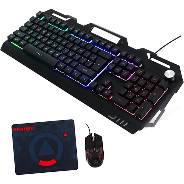 Computertastatur og mus sæt Metal Mekanisk Tastatur LED Baggrundsbelyst Vandtæt Gaming Tastatur Mus