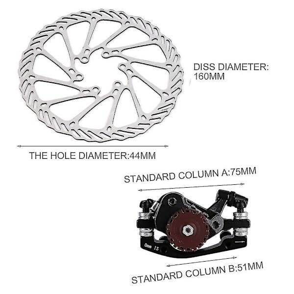 BB7 MTB-bromsar Skivbroms Mekanisk Fram + 160mm Rotor