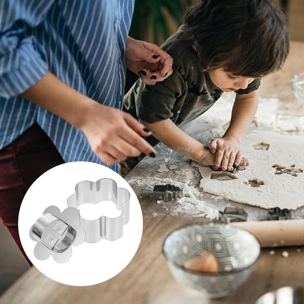 3 sett plommeblomst kake mousse ringer rustfritt stål kakeform med glatte kanter