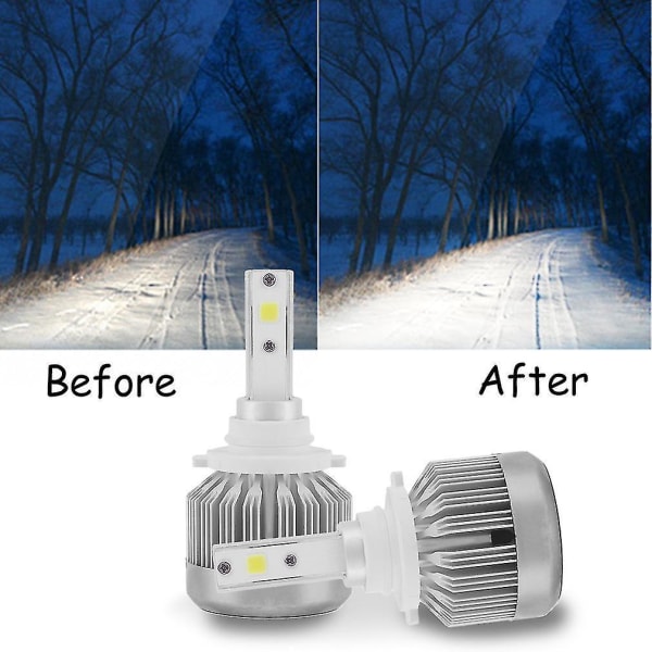 2 st Bilstrålkastare COB LED-chips Lampor