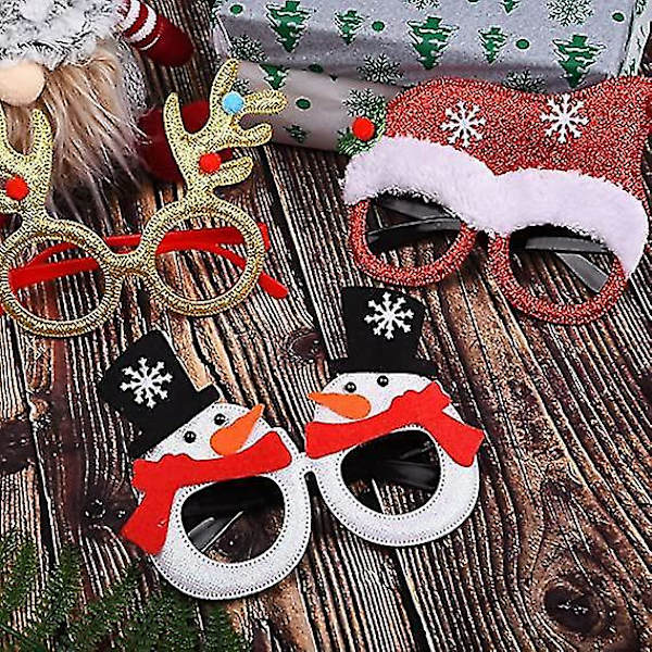 9 stk. Julefestbriller Nyhed Glitter Glasramme