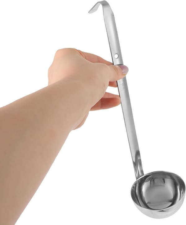 90 ml metalske i rustfrit stål, ergonomisk design, glat overflade, genanvendelig øse til servering