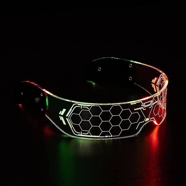 Led Up -lasit Vilahtavat/kiinteät Valovärit, Paristoilla, Kohdistettu Futuristiset Lasit Hohtavat Pimeässä (Kohdistettu Futuristiset Led Up -lasit