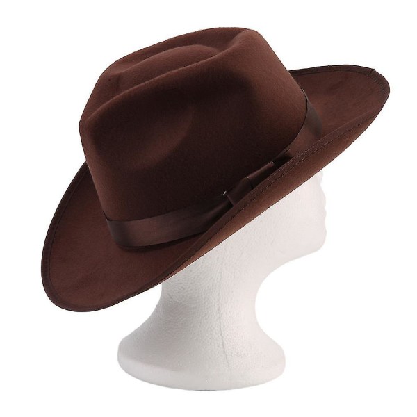 Ny vintage hårfilthatt med bred brätte Fedora Trilby Cap