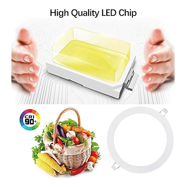 1 stk. 12W LED Panel Lys Downlight Indbygget Loftlampe AC