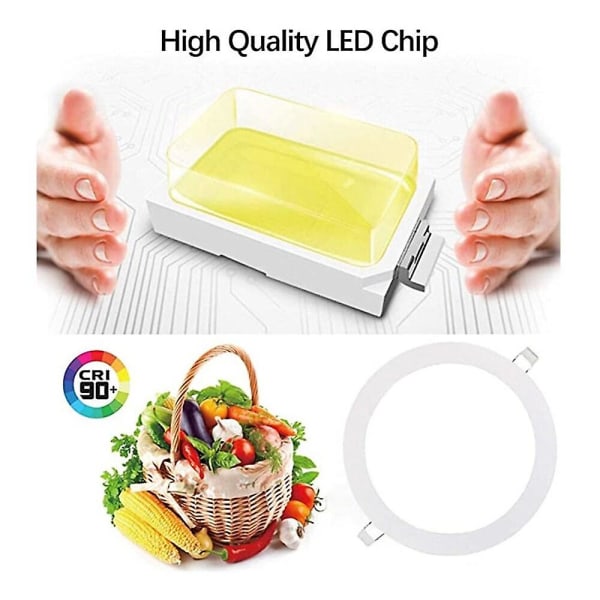 1 stk 12W LED Panel Lys Downlight Rund Taklampe AC