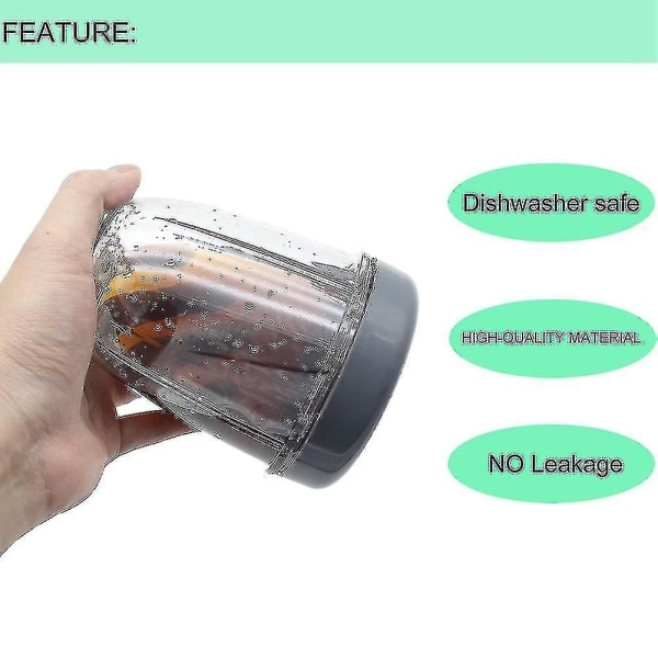 Blenderkopper og flate lokk - erstatningsdeler kompatible med Nutribullet, 2 stk