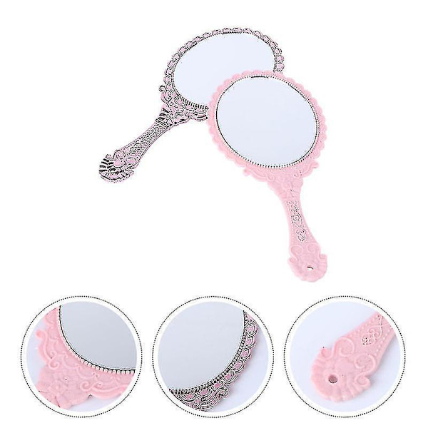 2 kpl Hienoja Naisten Meikkipeloja Naisten Kosmetiikkapiili Portable Handle Mirror