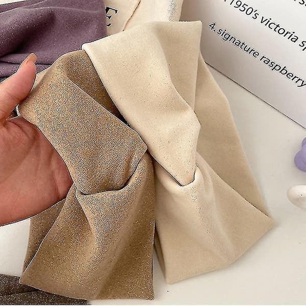 Vintervarm Bred Strikket Kryss Hodebånd Ensfarget Elastisk Yoga