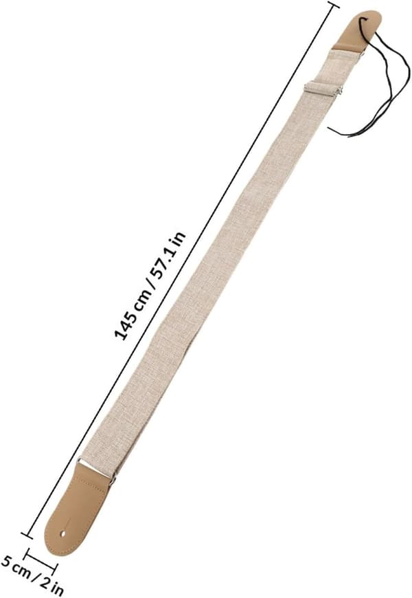 Gitar Solid Skulderrem Justerbar for Beige Bomull og Lin Materiale Belte Egnet Akustiske og Elektriske Gitarer