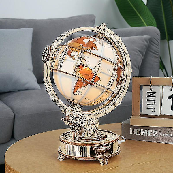 Teleskop Jordklotet Astronomisk Geografisk Trä 3d Tredimensionell Pussel DIY Pussel Dekorationer