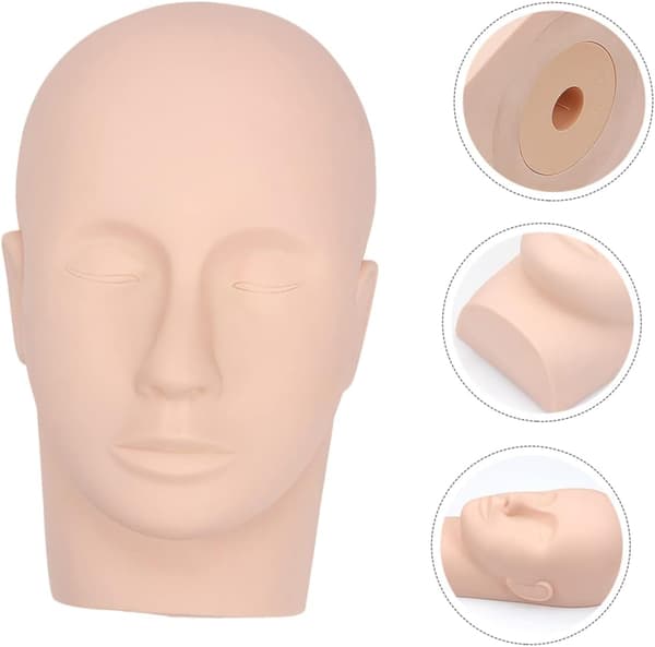 Vipper Mannequin Hode for Øyenvippeforlengelse Praksis, Silikon Sminke Mannequin Hode