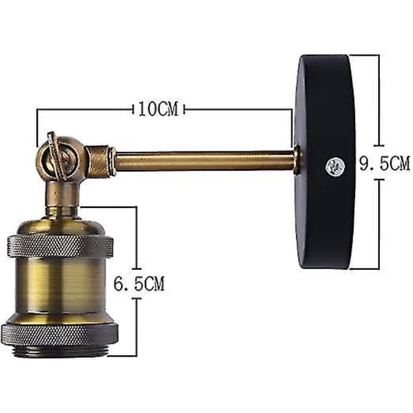 Retro Vägglampa i Mässing Justerbar Sconce E27 Sockel