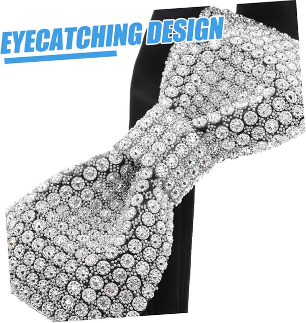 Mænd Dobbelt Rhinestone Butterfly Justerbart Færdigbundet Design til Bryllupper, Gallafester og Elegante Begivenheder