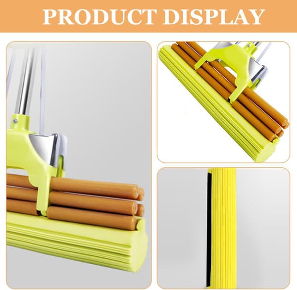 2 stk. universell svampmopphodeerstatning, 38 cm gul rullesvamprefill for flisegulv