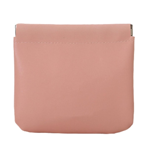 Liten väska Ins kosmetisk väska Liten bärbar hörlursskyddande läderpaket Pink