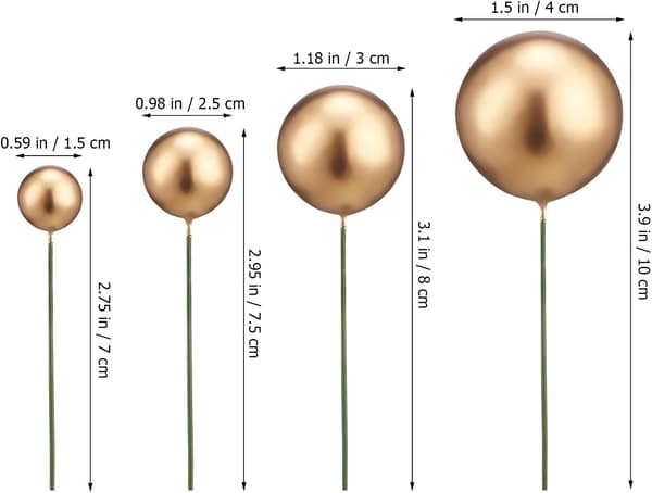 30 stk. bryllupskagepynt cupcake-pynt stilfulde metalkugleformede dekorationer
