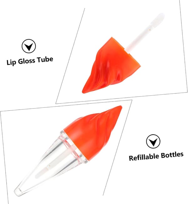 6 stk DIY Lip Gloss-tuber og leppepomadebeholdere Iskremsform påfyllbare kosmetikkflasker