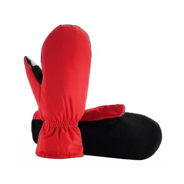 Elektrisk oppvarmede hansker for kvinner, oppvarmede skihansker, oppvarmede votter, vinterutendørs varme hansker med USB-oppladbare hansker Red