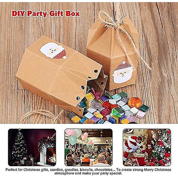 50 st julpartypresentaskar Hexagon Kraftpapper Godis