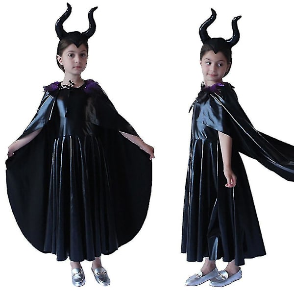 Maleficent-kostym för barn, flickor, festkläder 11-14 Years