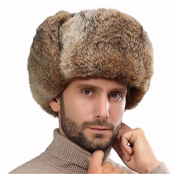 Lämmin Trapper-hattu Tekoturkista Talvi Bomber-hatut Lentäjähatut Ushanka-hattu brown
